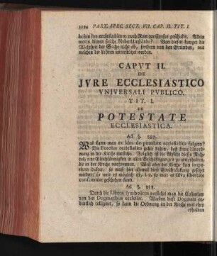 Caput II. De Iure Ecclesastico Universali Publico