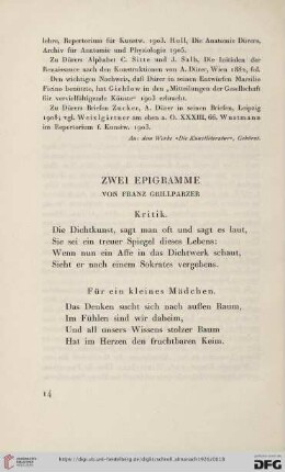 Zwei Epigramme