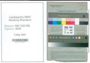 Entnazifizierung Karl Lang , geb. 27.05.1900 (Lehrer)