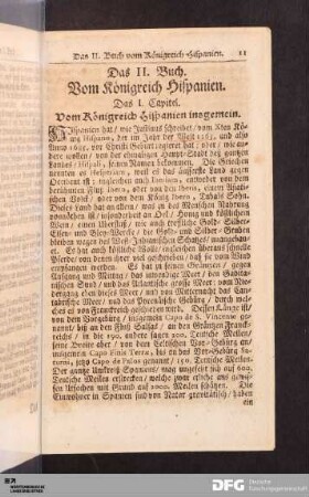Das II. Buch. Vom Königreich Hispanien.