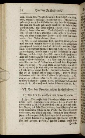 VI. Von den Pronominibus insbesondere.