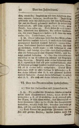 VI. Von den Pronominibus insbesondere.
