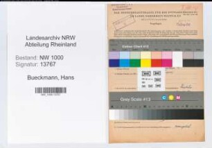 Entnazifizierung Hans Bueckmann, geb. 01.11.1906 (Postangest.)