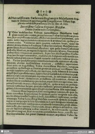 XLVII. Octava Supplicatio Evangelicorum 23. Decembris 1681
