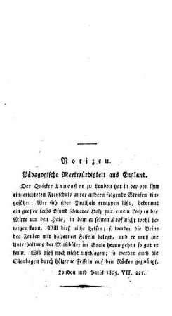 Notizen : pädagogische merkwürdigkeit aus England
