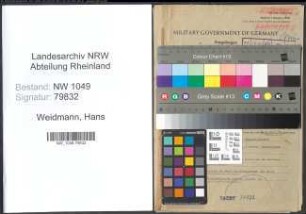 Entnazifizierung Hans Weidmann , geb. 14.06.1898 (Richter)