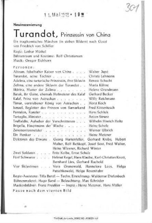 Turandot, Prinzessin von China