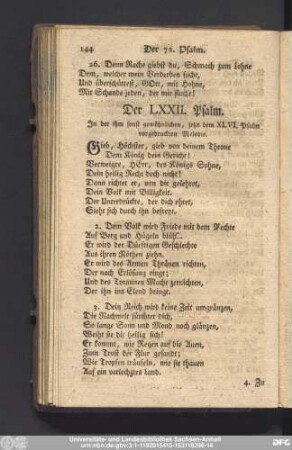 Der LXXII. Psalm.