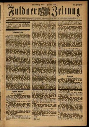 Ausgabe vom Donnerstag, den 04. Januar 1894.