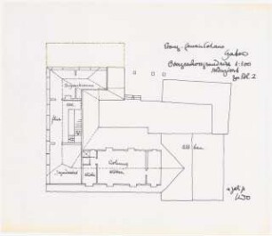 Evangelisches Gemeindehaus, Berlin-Gatow Erweiterung: (Lichtpause von Inv.Nr. 38647): OG 1:100