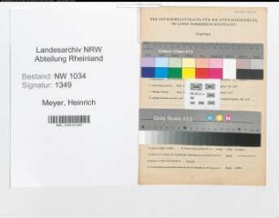 Entnazifizierung Heinrich Meyer , geb. 29.10.1880 (Vizefeldwebel)