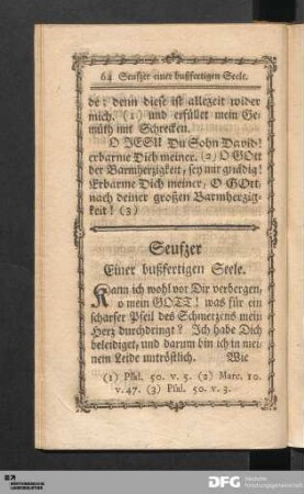 Seufzer Einer bußfertigen Seele.