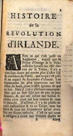 Histoire de la révolution d'Irlande arrivée sous Guillaume III.