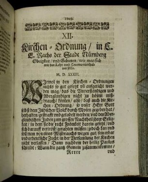 XII. Kirchen-Ordnung, [...]