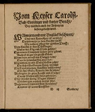 Vom Keyser Carol'sz-Bad