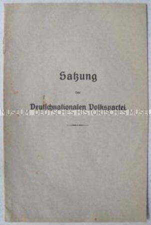 Satzung der DNVP