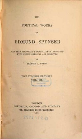 The poetical works of Edmund Spenser. 3