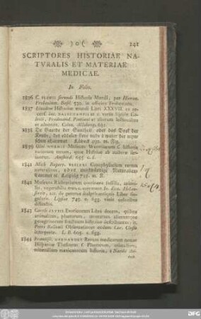 Scriptores Historiae Naturalis Et Materiae Medicae.