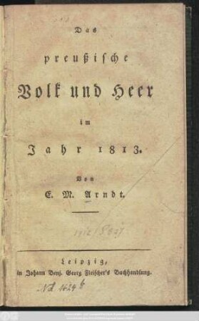 Das preußische Volk und Heer im Jahr 1813