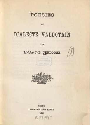 Poésies en dialecte valdotain