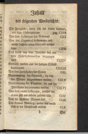 Inhalt des folgenden Vorberichts: