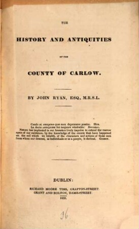 The history and antiquities of the county of Carlow