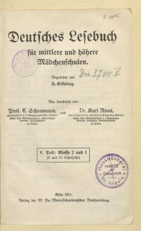 Teil 5 = Klasse 2 und 1, [Schülerband]: [Teil 5 = Klasse 2 und 1, [Schülerband]]