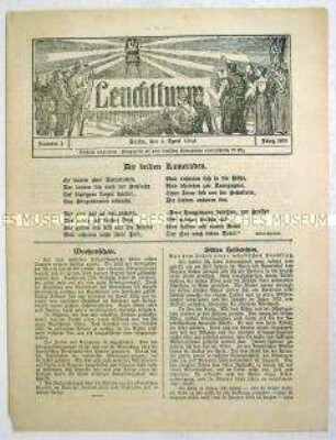 Nachrichtenblatt "Leuchtturm" mit Meldungen von verschiedenen Kriegsschauplätzen