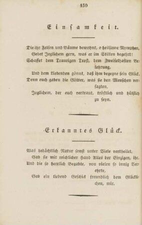Einsamkeit.