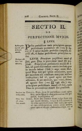 Sectio II. De perfectione mundi.