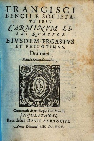 Carmina Francisci Bencii carminum libri quatuor