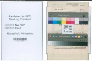 Entnazifizierung Wilhelmine Randelhoff , geb. 10.01.1895 ()