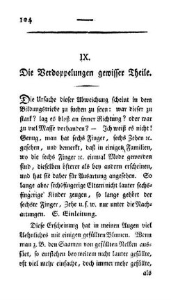 IX. Die Verdoppelungen gewisser Theile.