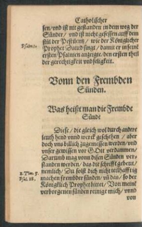 Vonn den Frembden Sünden.