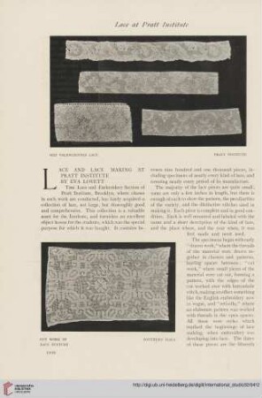 32.1907 = Nr. 126: Lace and lace making at Pratt Institute
