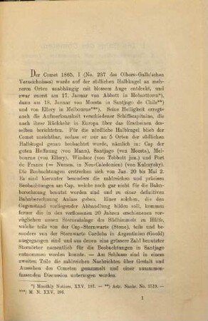Ueber den Cometen 1865 I.