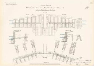 Große Rhinschleuse, Glückstadt: Bollwerk zwischen Schwarzwasser- und kleiner Rhinschleuse: Ansicht, Grundriss, Schnitte 1:50