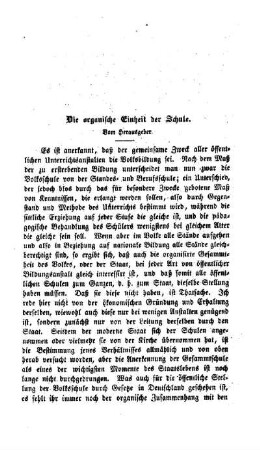 Die organische Einheit der Schule