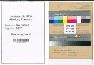 Entnazifizierung Horst Baeumker , geb. 25.08.1920 (Vormann)