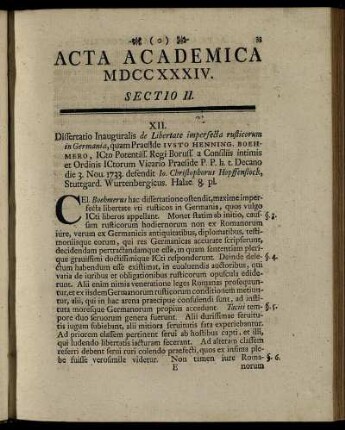 Sectio II. [D. XXVIII. Februarii.]