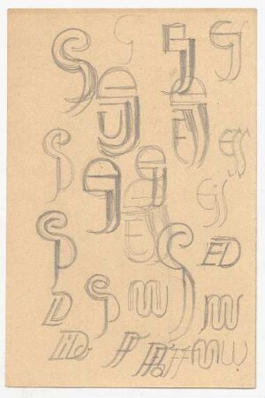 Kalligrafiestudien : Grafische Gestaltung der Initialen G U, E S, F F