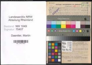 Entnazifizierung Martin Daentler , geb. 18.07.1897 (Kohlenhaendler)