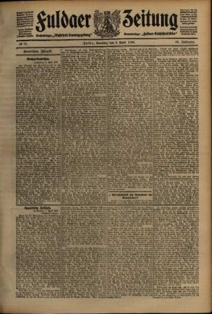 Zweite Ausgabe vom Samstag, den 03. April 1909.