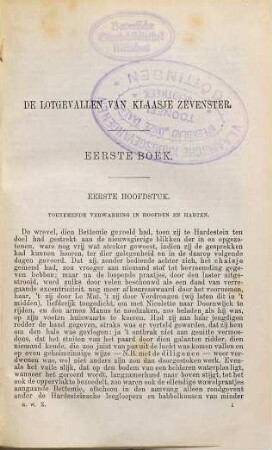De Lotgevallen van Klaašje Zevenster : Door J. van Lennep, 2