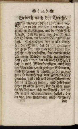 Gebeth nach der Beicht.