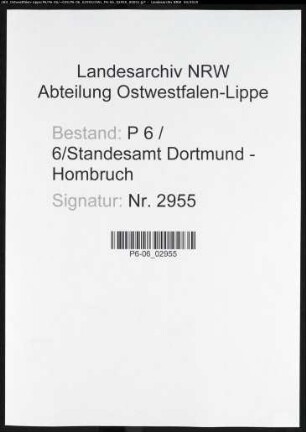 Sterberegister Standesamt Dortmund-Hombruch (XXIII)