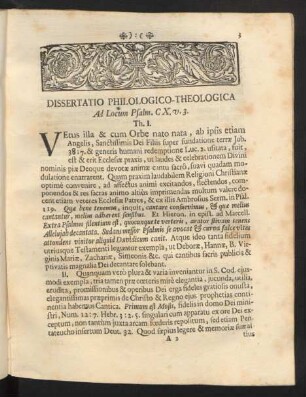 Dissertatio Philologico-Theologica Ad Locum Psalm. CX.v.3.