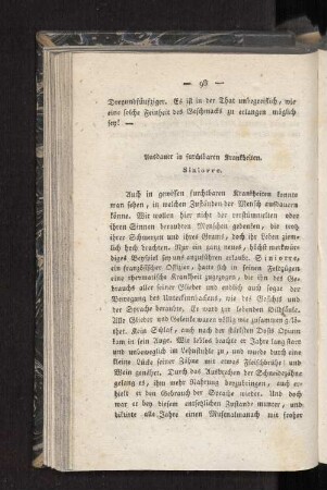 Ausdauer in furchtbaren Krankheiten.