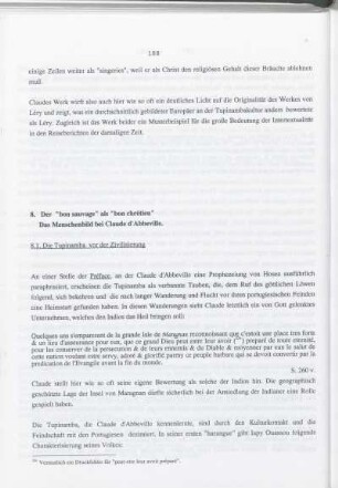 8. Der "bon sauvage" als "bon chrétien". Das Menschenbild bei Claude d' Abbeville.