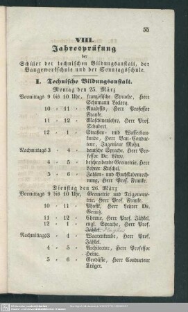 VIII. Jahresprüfung